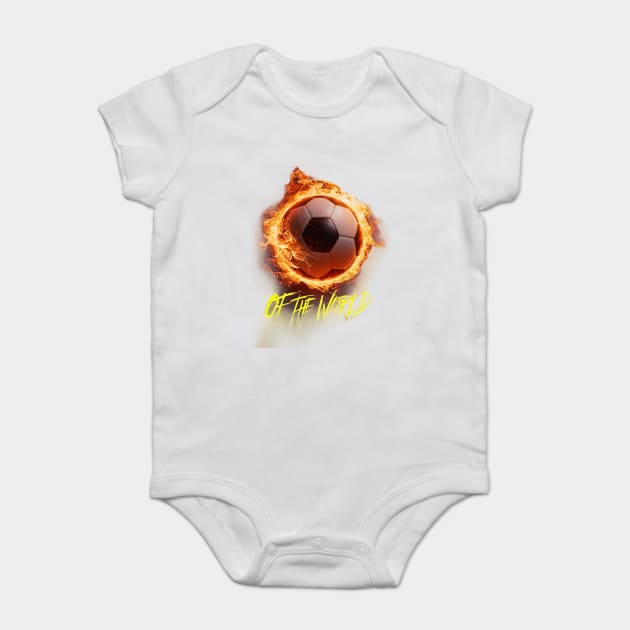 The fiery effect around the ball suggests intensity and energy fire Baby Bodysuit by animegirlnft